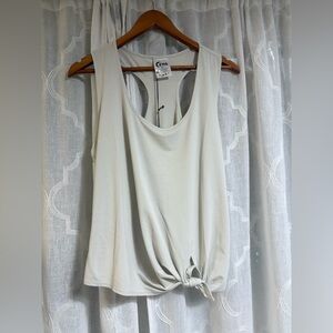 ZYIA Cream Knot-Front Tank Top Workout Athletic Womens Size XXL NWT